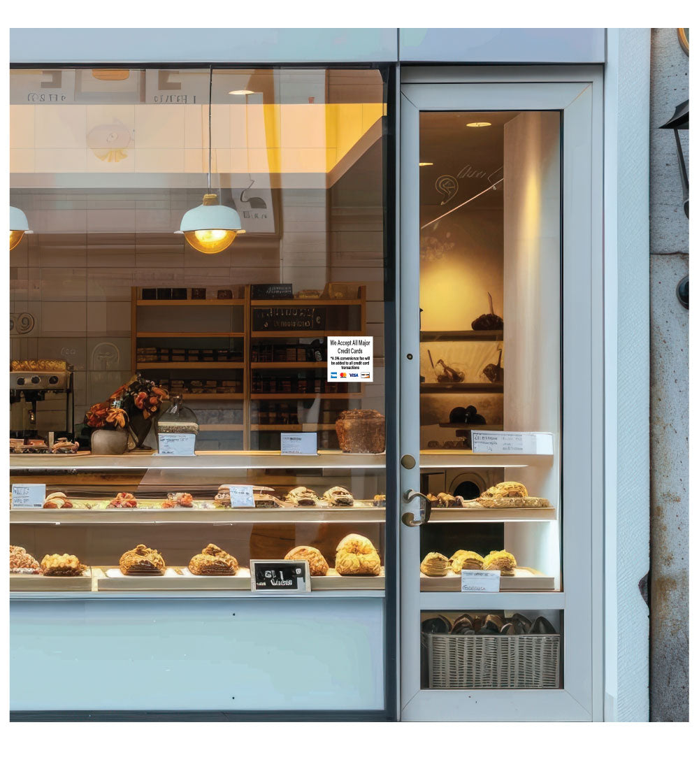 3% Surcharge Fee Payment Stickers, Adhesive Back