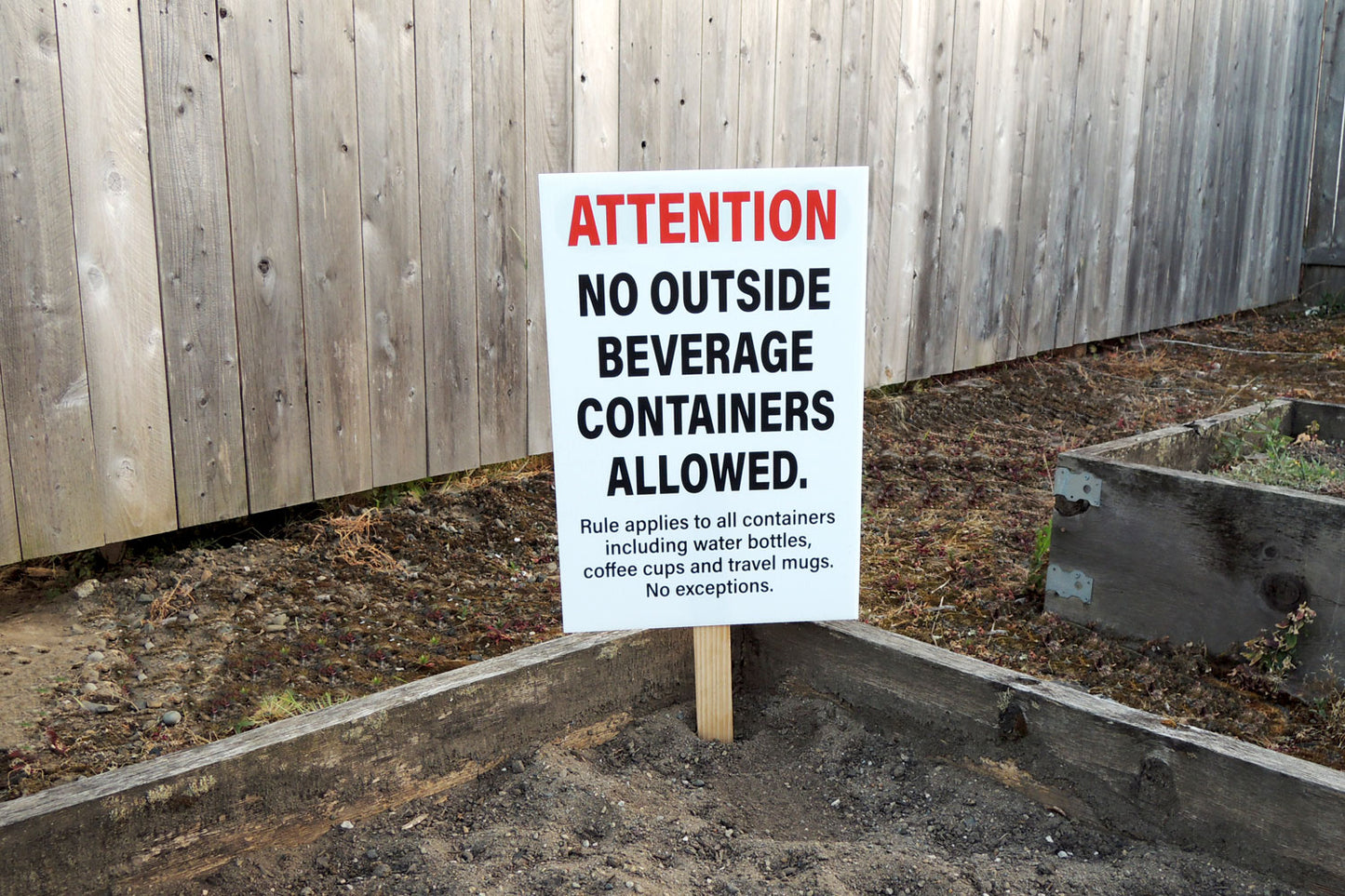 No Outside Beverage Containers Allowed Policy Signs