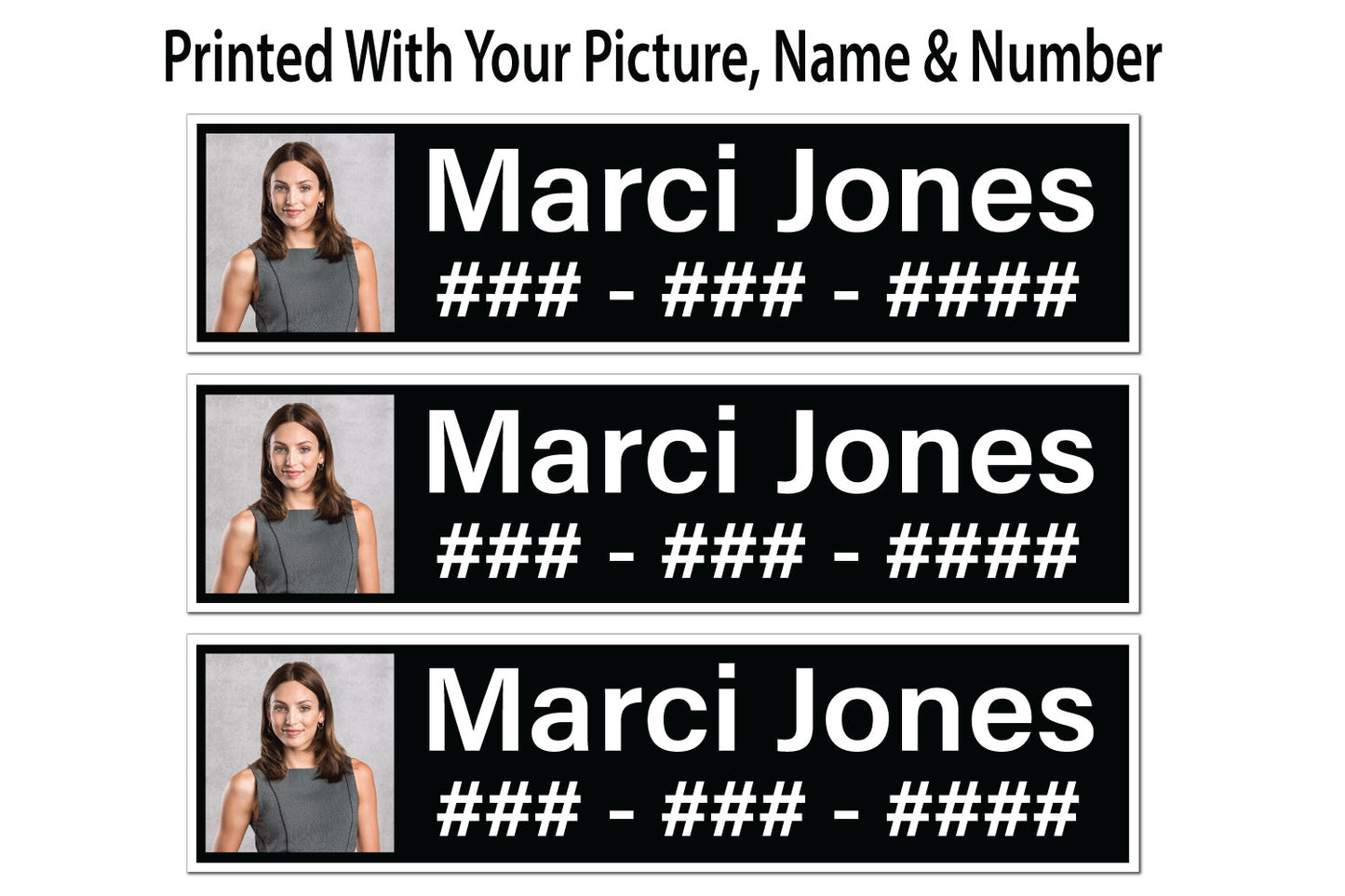 Custom Printed Sign Riders - Pic, Name, Number