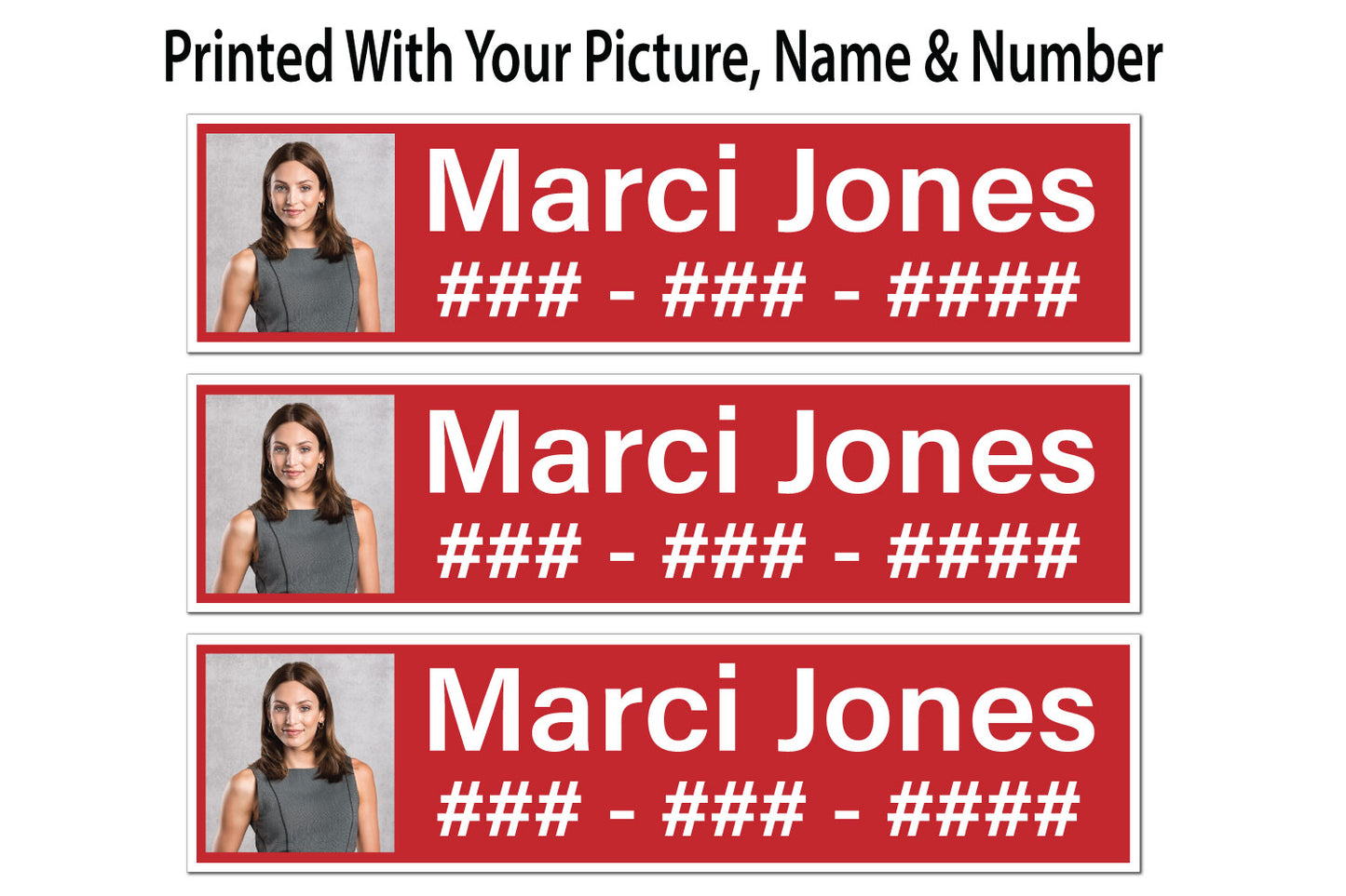 Custom Printed Sign Riders - Pic, Name, Number