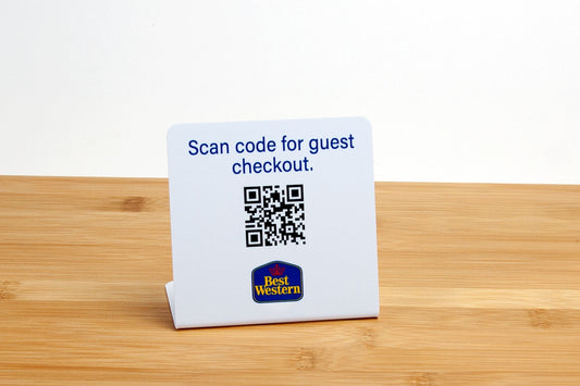 QR Code Mobile Checkout Guest Room Signs