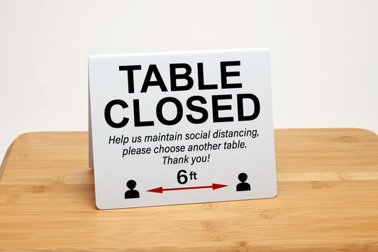 Table Closed Signs - Large