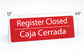 Large Bilingual Register Closed Tents