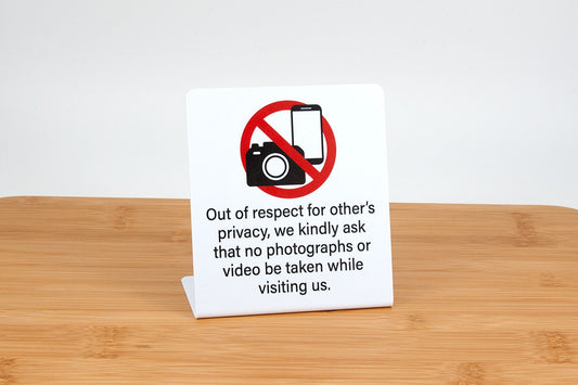 Privacy Signs - No Photos or Video
