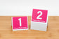 3" Tall Table Numbers - Pink