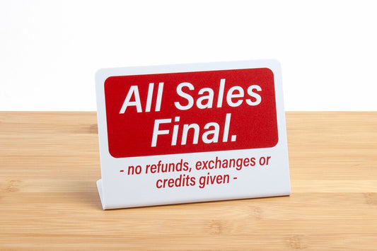 All Sales Final L style plastic counter signs are ideal for use in any retail environment.