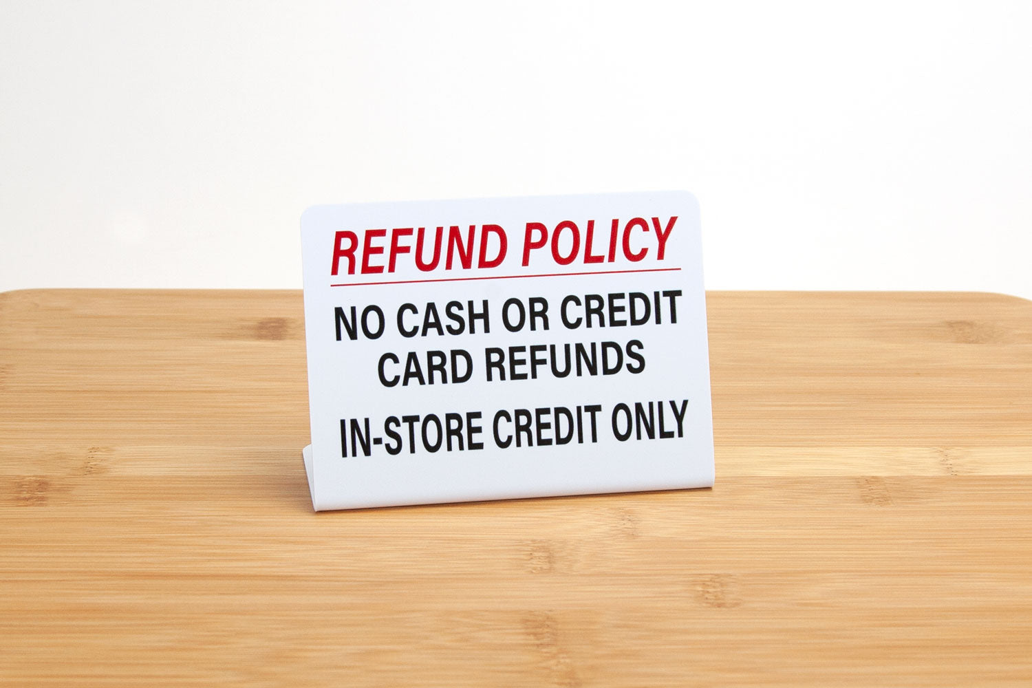 Refund Policy Signs- In-Store Credit | Specialty Sign Store