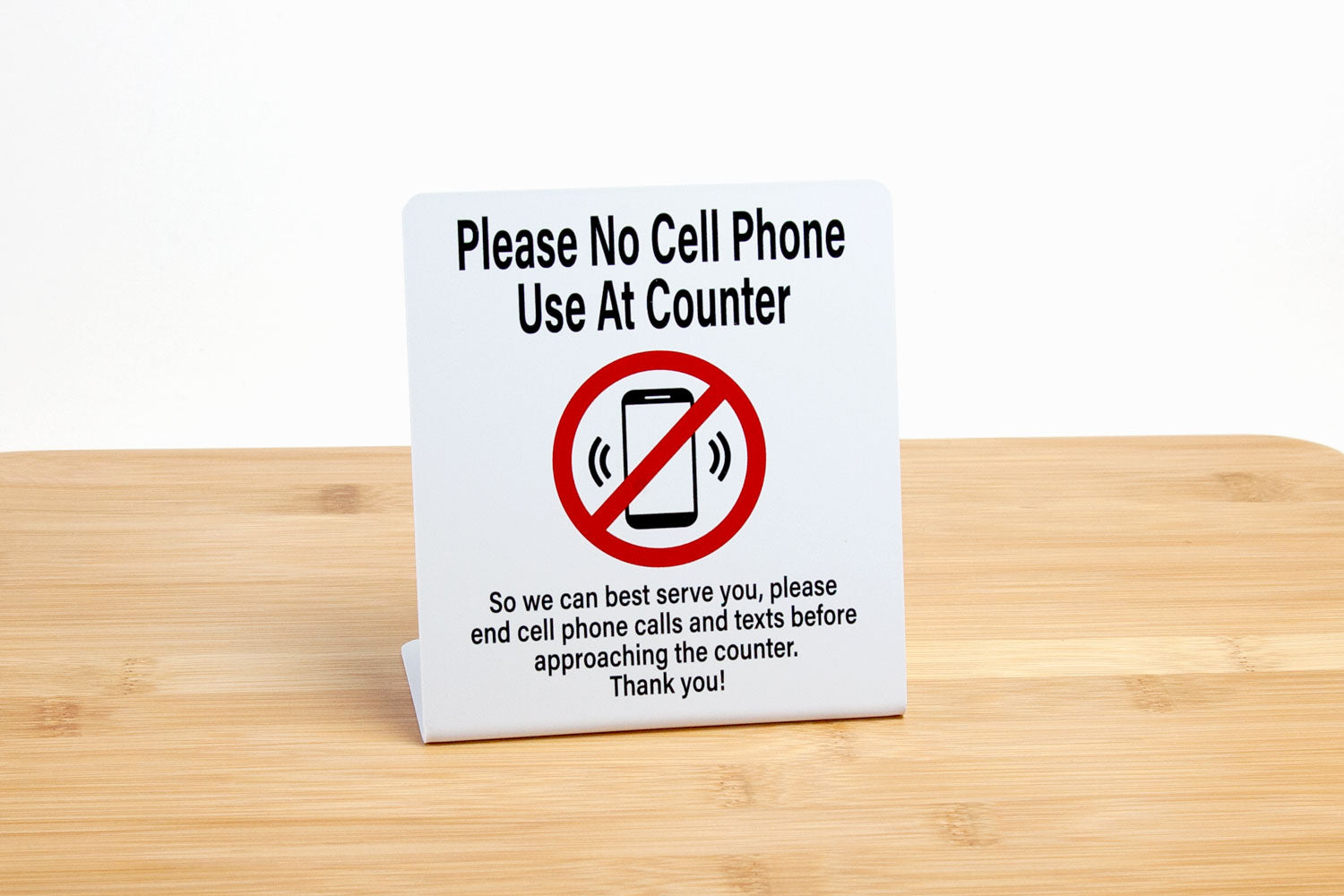 Please No Cell Phone Use At Counter Signs | Specialty Sign Store