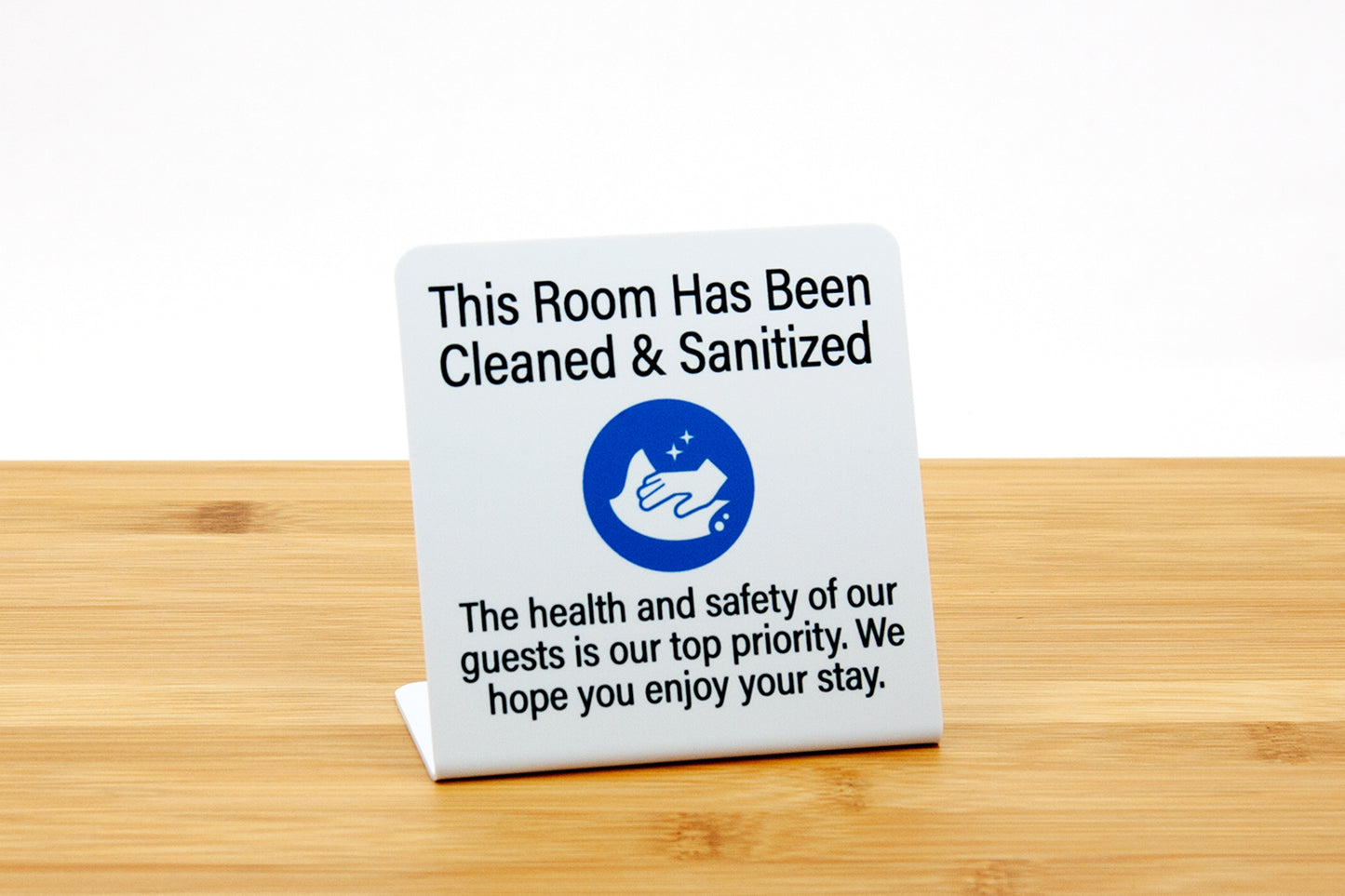 Room Has Been Cleaned & Sanitized Guest Room Signs